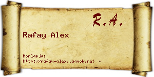 Rafay Alex névjegykártya
